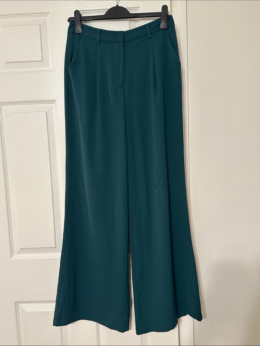 Leith Size M Wide-Leg Green Women's Trousers